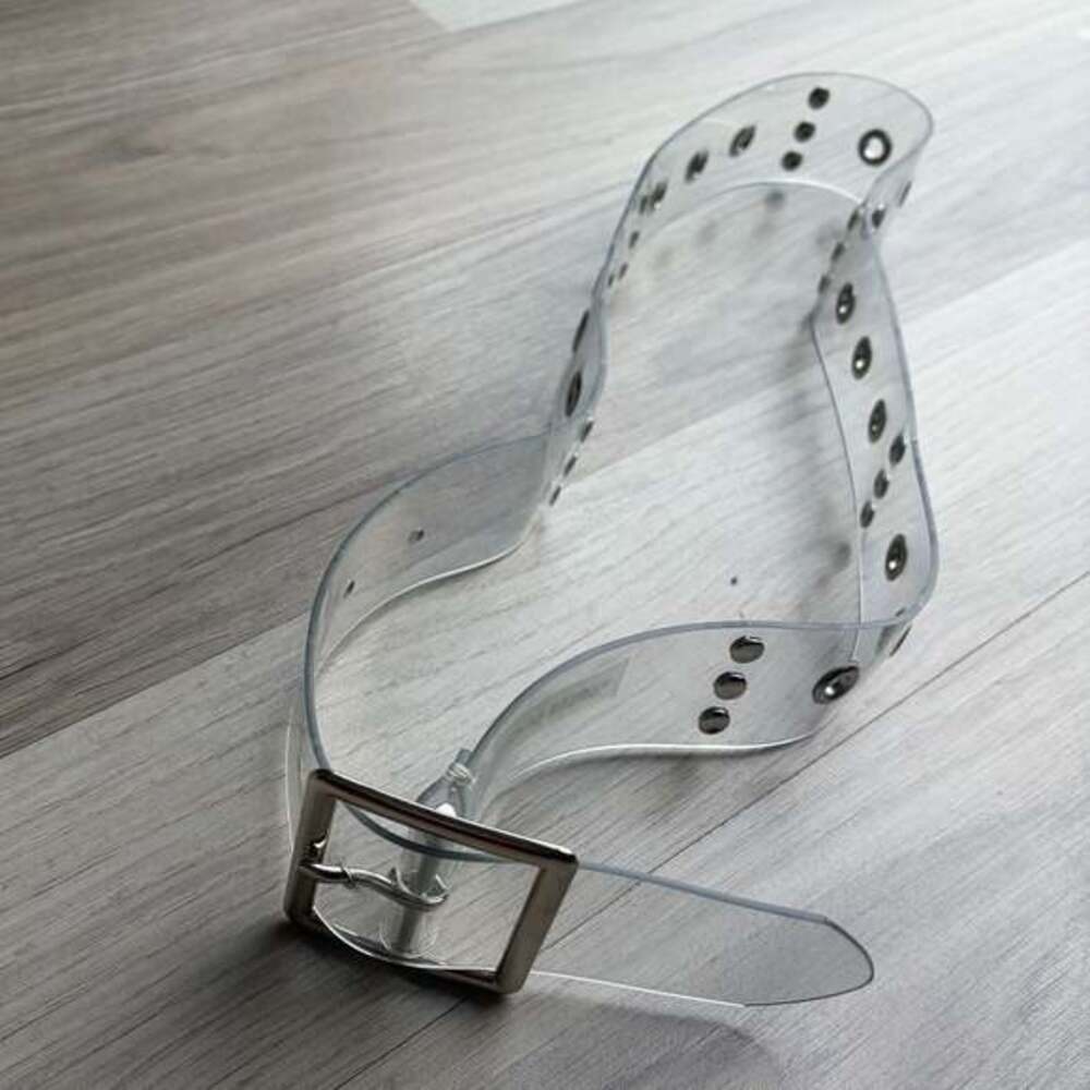 Urban Outfitters Clear Vinyl PVC Grommet Belt‎ with Silver Buckle
